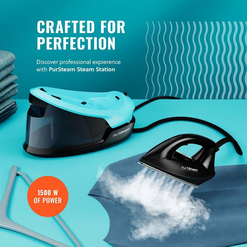 PurSteam Steam Station Max Professional Steam Iron for Clothes with Ceramic Soleplate