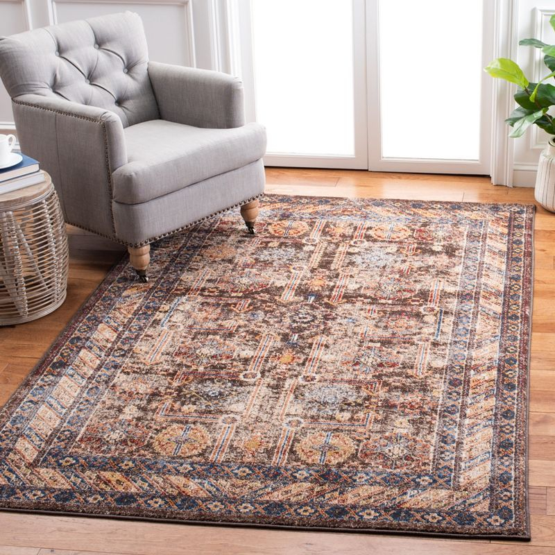Bijar BIJ653 Power Loomed Indoor Area Rug - Brown/Ivory - 6'7"x9' - Safavieh
