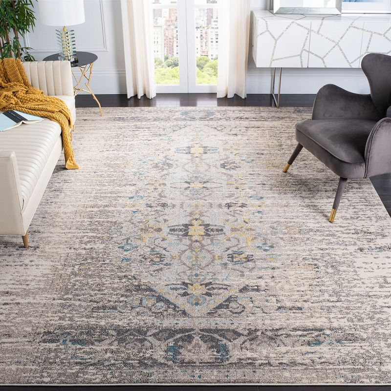 Monaco MNC209 Power Loomed Indoor Area Rug - Grey/Multi - 8'x11' - Safavieh.