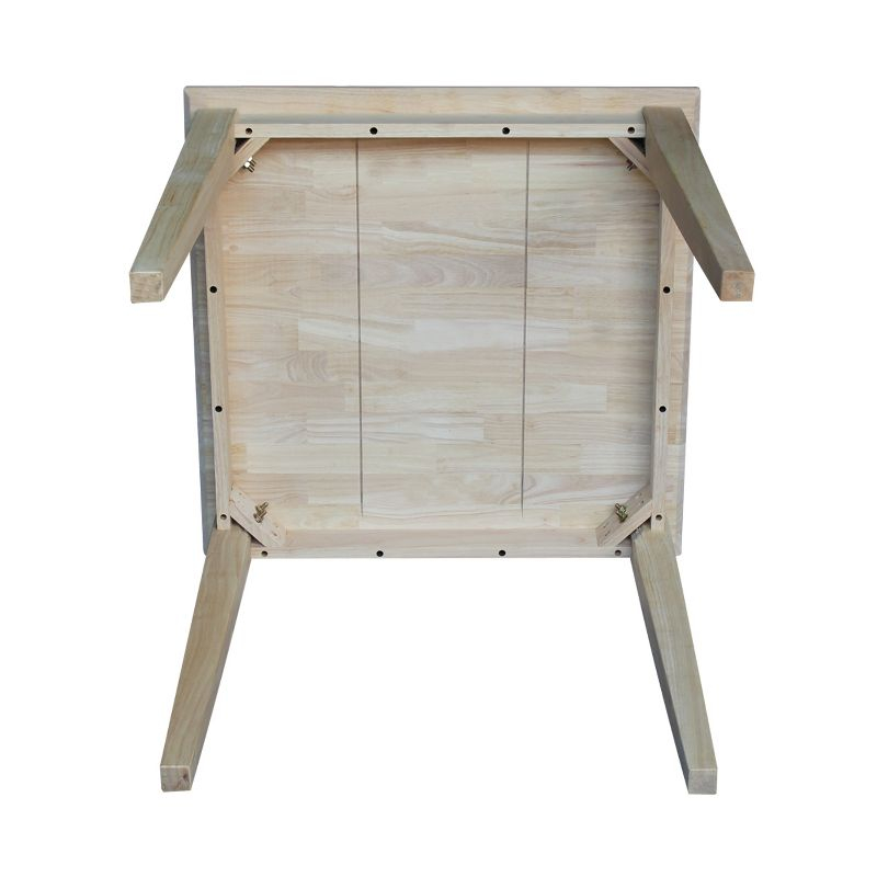International Concepts 30" Square Solid Wood Dining Table with Shaker Legs Unfinished: Parawood, Kitchen Table
