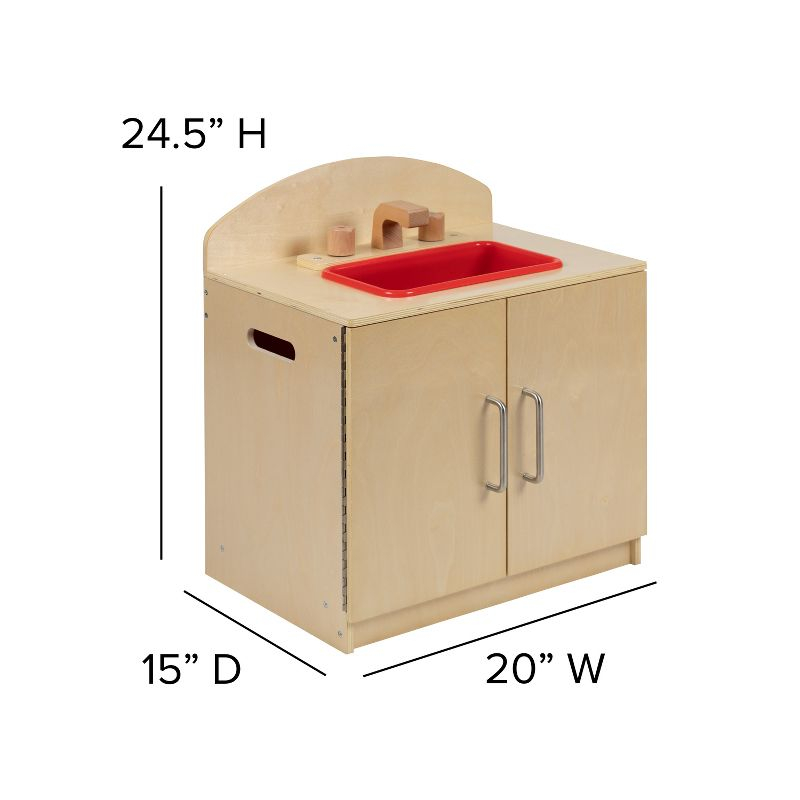 Flash Furniture Children's Wooden Kitchen Set - Stove, Sink and Refrigerator for Commercial or Home Use - Safe, Kid Friendly Design
