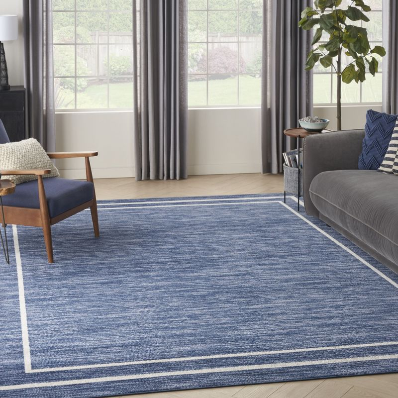 Nourison Essentials 10' x 14' Navy/Ivory Contemporary Indoor/Outdoor Rug