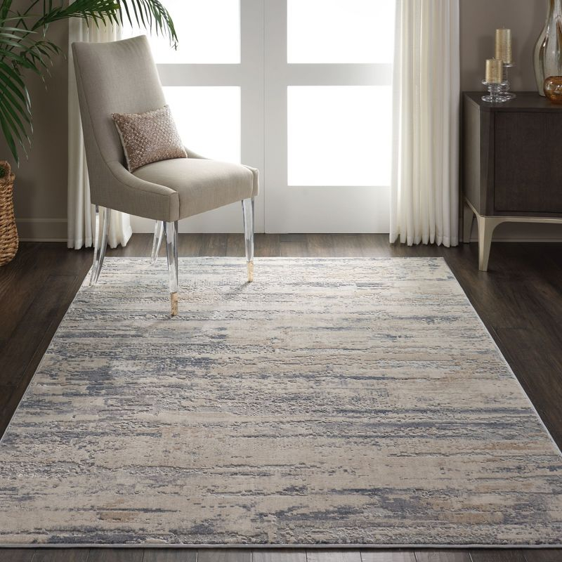 Nourison Rustic Textures Abstract Modern Indoor Area Rug Beige/Grey 3'11" x 5'11"