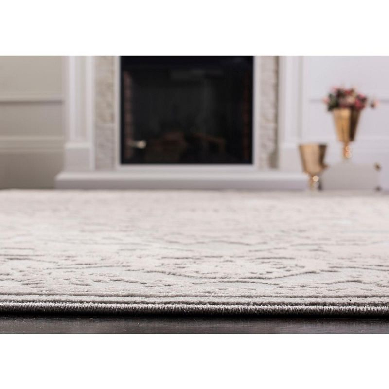 Reflection RFT665 Power Loomed Indoor Area Rug - Light Grey/Cream - 6'7"x6'7" - Safavieh.