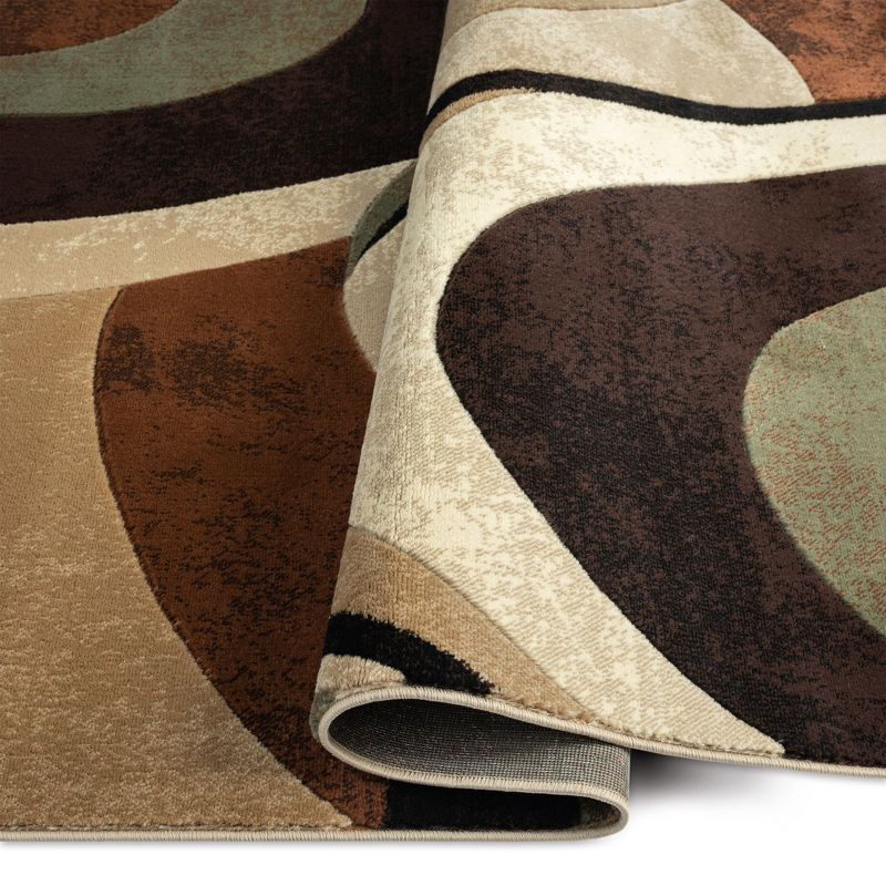 Home Dynamix Slade Contemporary Abstract Area Rug, Brown/Green, 7'10"x10'6"