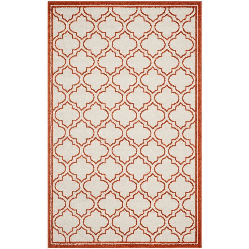 Amherst AMT412 Power Loomed Area Rug - Ivory/Orange - 5'3"x8' - Safavieh.