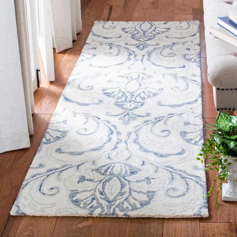 Micro-Loop MLP532 Hand Tufted Runner Rug - Ivory/Blue - 2'3"x9' - Safavieh.