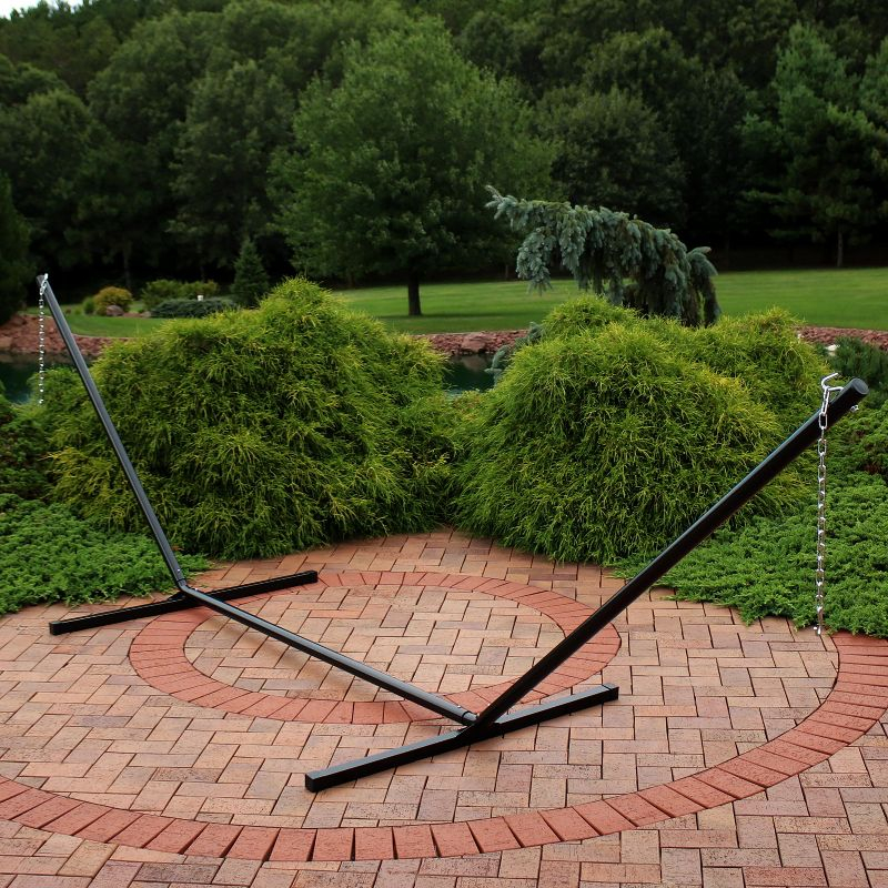 Sunnydaze Large 2-Person Hammock Stand with Heavy-Duty Steel Beam Construction - 400-lb Weight Capacity/15' Stand - Black
