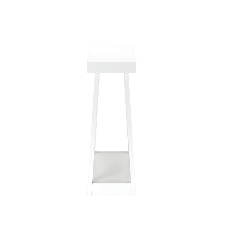 Plank+Beam 46" Solid Wood Console Table with Storage, Sofa Table with Shelf, Narrow Entryway Table for Hallway, White