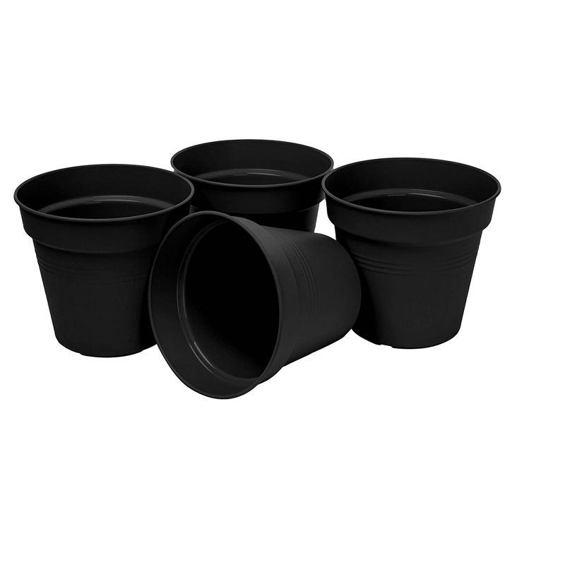 Mintra Garden Pots 4pk (Black, 11cm Diameter (4.3in))