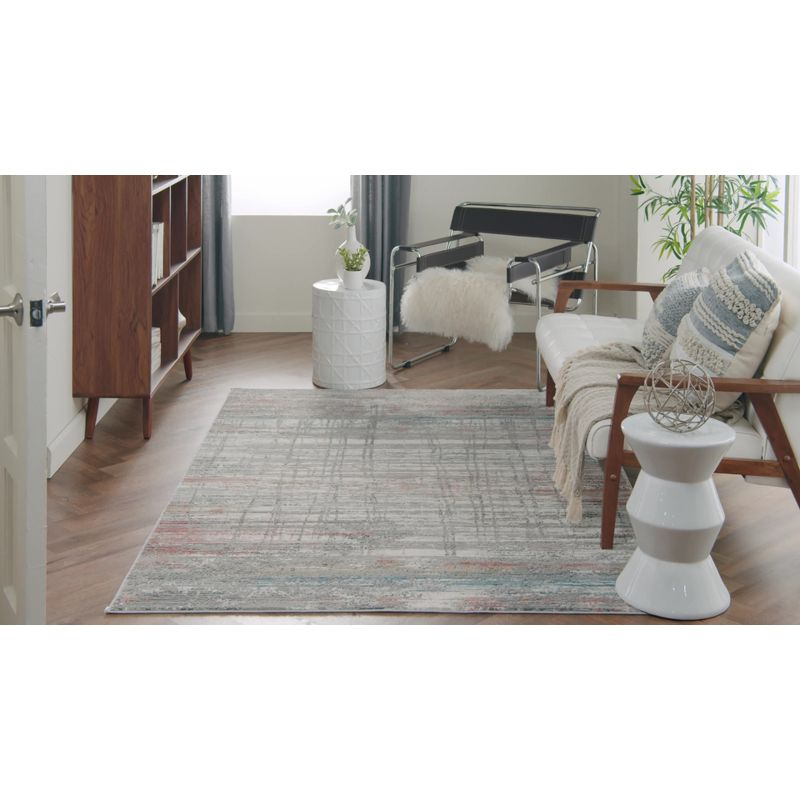 Nourison Rustic Textures Modern Distressed Indoor Area Rug Grey/Multi 7'10" x 10'6"