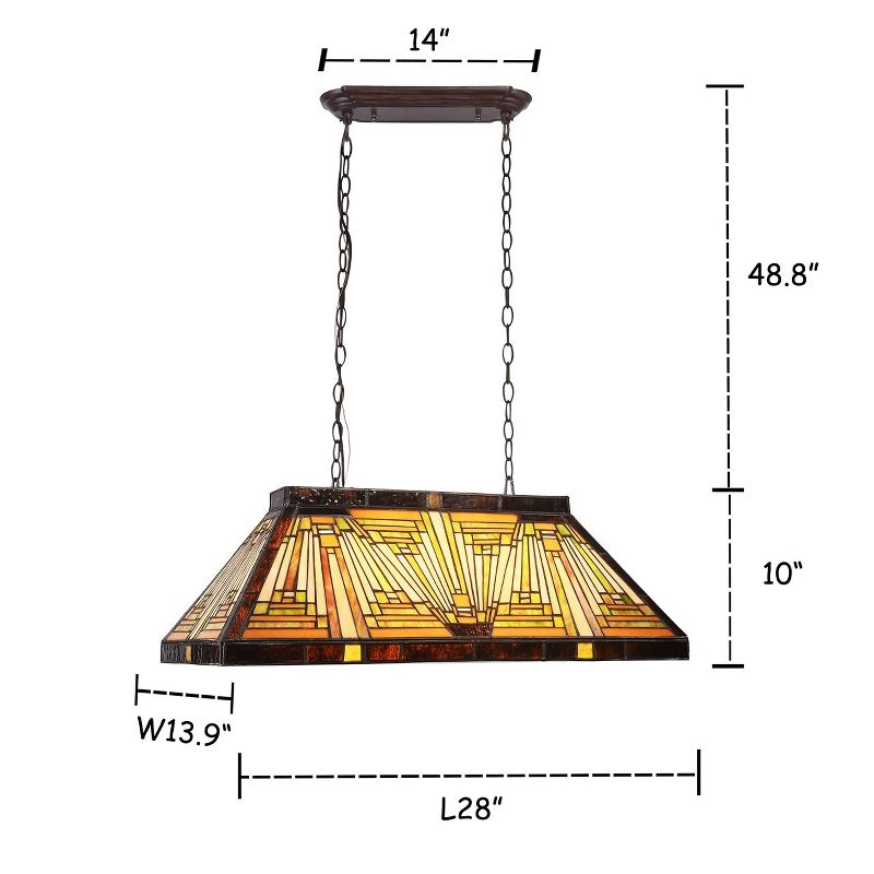 Chloe Lighting Innes Mission 3 Light Blackish Bronze Island Pendant 28" Wide