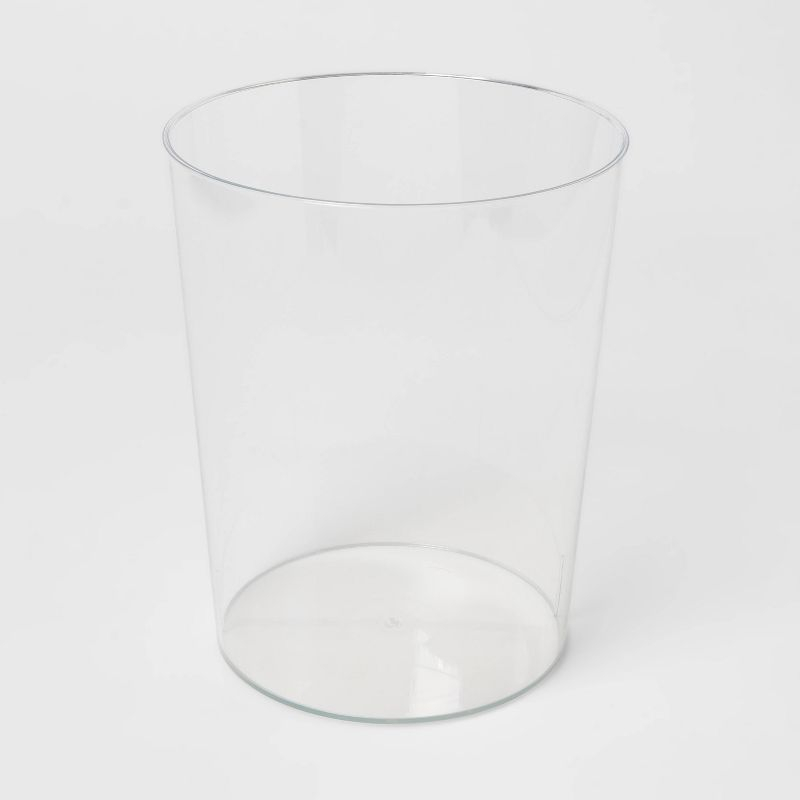 Solid Bathroom Wastebasket Clear - Room Essentials™: Plastic, 10.5" High, 6.5L Acrylic Trash Container