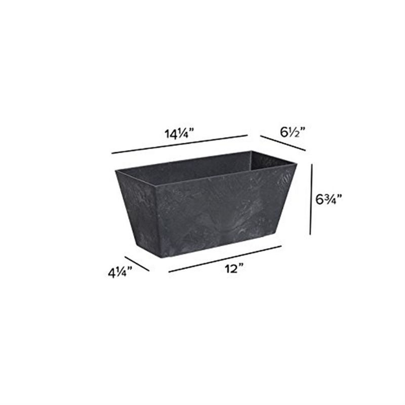 Novelty Artstone Ella Flower Box, Black, 14.5in