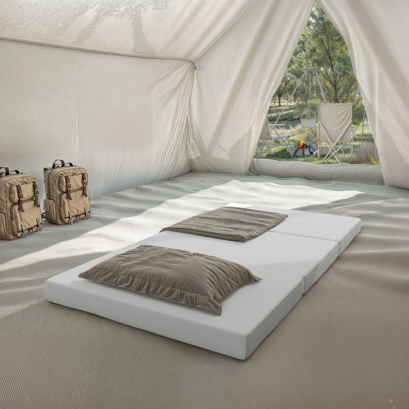 Flash Furniture Cloud Portable Tri-Fold 4" Cooling Memory Foam Twin Mattress in a Box with Removable Washable Cover