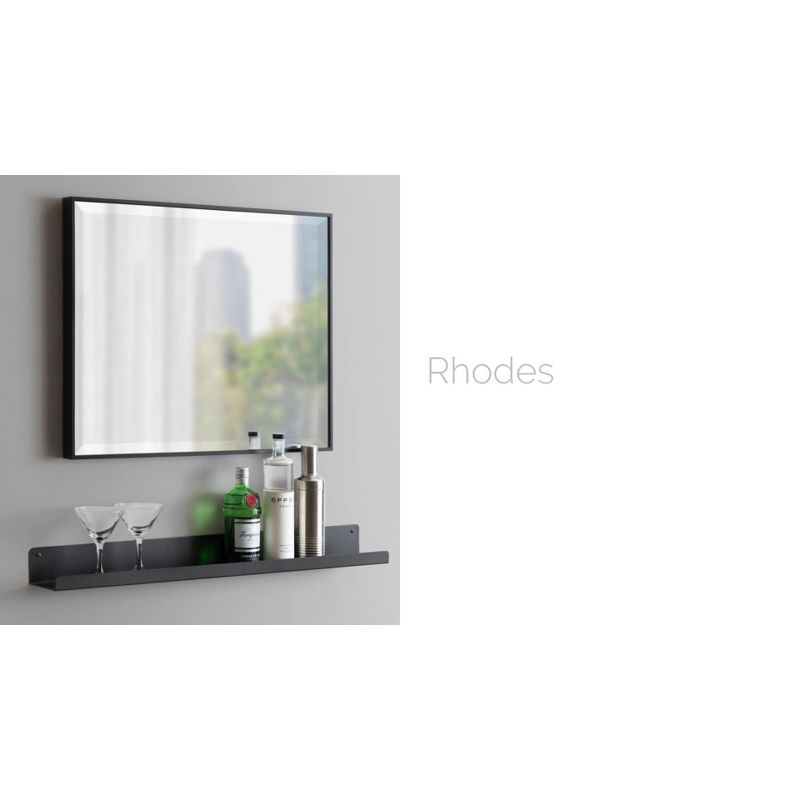 Kate & Laurel All Things Decor 18.7" x 24.7" Rhodes Rectangle Wall Mirror Bronze : Modern Beveled, No Assembly Required