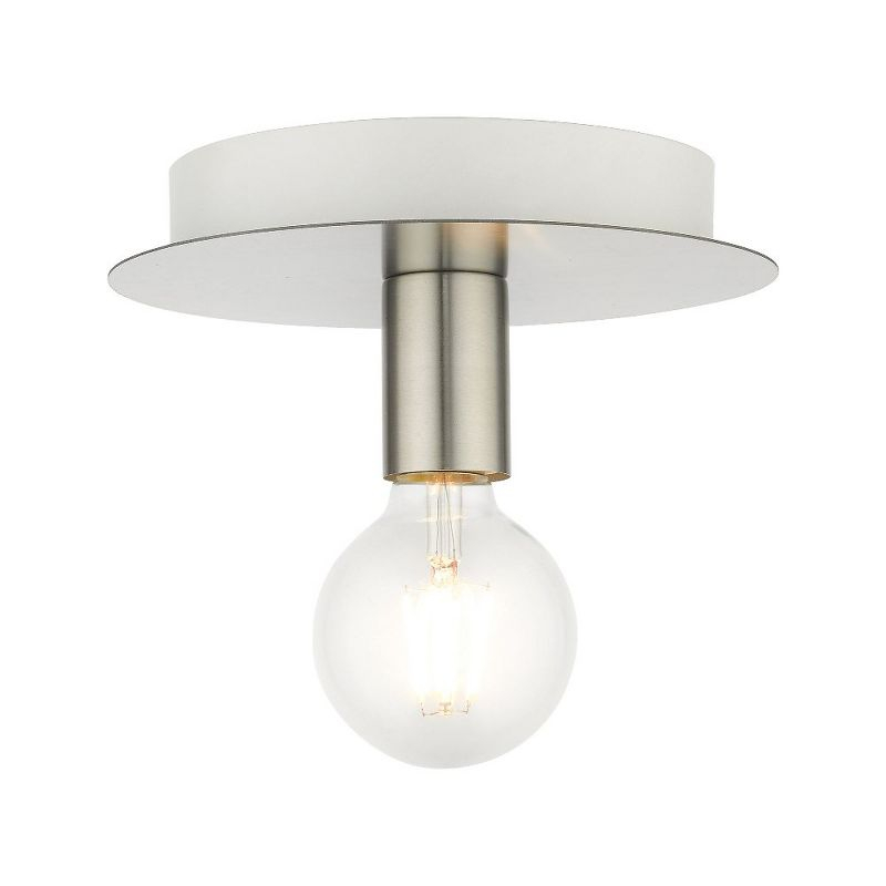 Livex Lighting Hillview 1 - Light Flush Mount in  Brushed Nickel