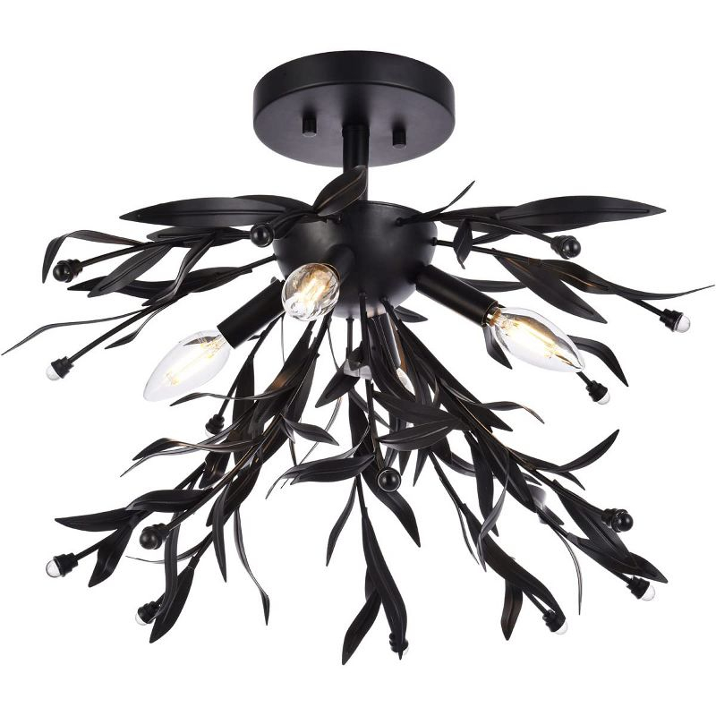 Elegant Lighting Priscilla 18.5 inch flush mount in black