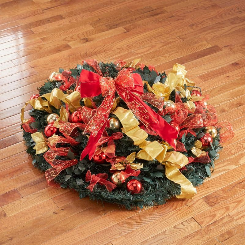 BrylaneHome Fully Decorated Pre-Lit 41/2' Pop-Up Christmas Tree - Silver Gold