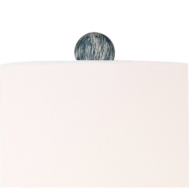 Regency Hill Tanya Traditional Table Lamps 26 1/2" High Set of 2 Blue Washed Tapered Drum Shade for Bedroom Living Room Bedside Nightstand Office Kids