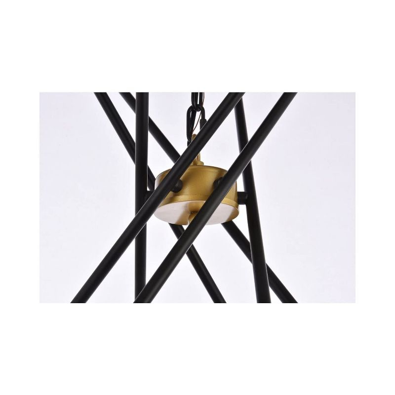 Elegant Lighting Casen 32 inch pendant in black and brass