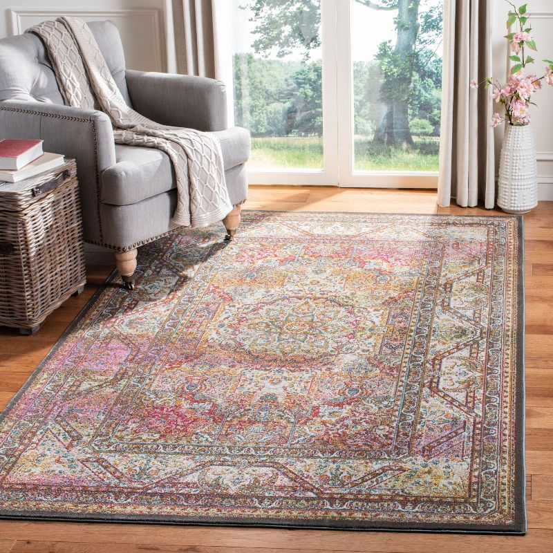 Luxor LUX322 Power Loomed Area Rug - Ivory/Fuchsia - 5'3"x7'7" - Safavieh.
