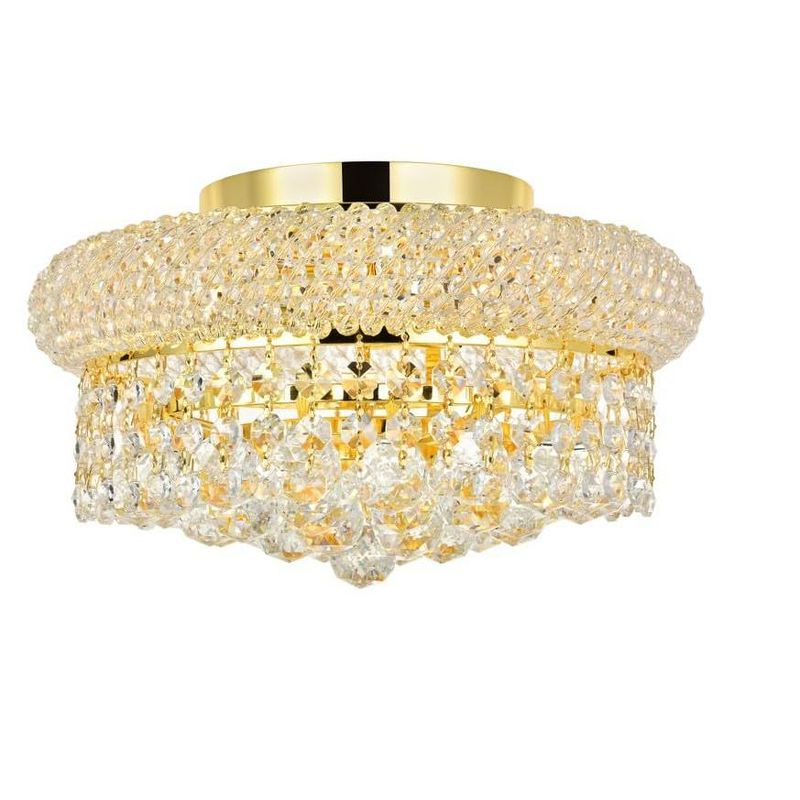 Elegant Lighting Primo 4 light Gold Flush Mount Clear Royal Cut Crystal