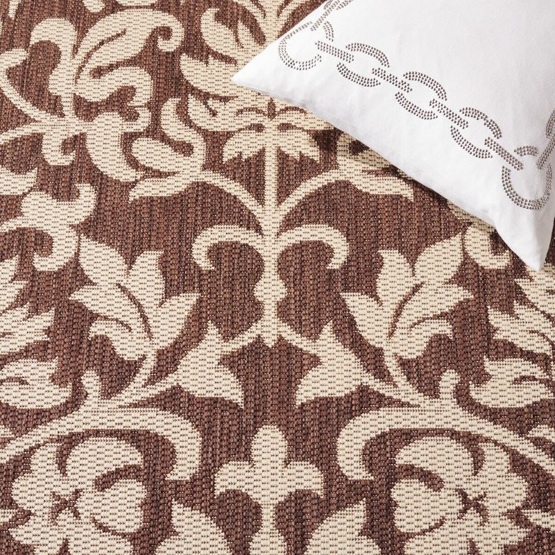 Courtyard CY3416 Power Loomed Indoor and Outdoor Runner Rug - Chocolate/Natural - 2'3"x6'7" - Safavieh