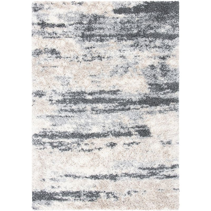 Fontana Shag FNT853 Power Loomed Area Rug - Grey/Ivory - 8'x10' - Safavieh.