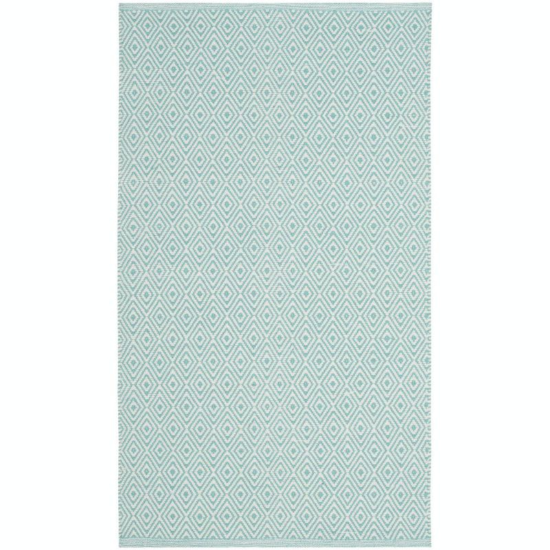 Montauk MTK515 Hand Woven Indoor Accent Rug - Ivory/Aqua - 2'6"x4' - Safavieh.