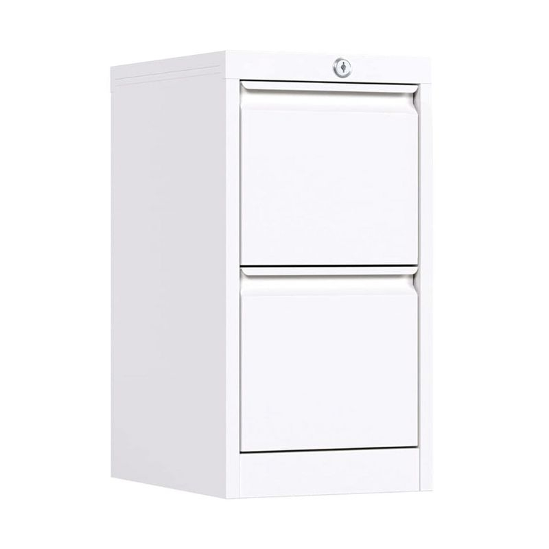 AOBABO 2 Drawer Vertical Steel File Organizer Filing Cabinet with Locking System and Adjustable Hanging Bars for Home and Office Organization, White