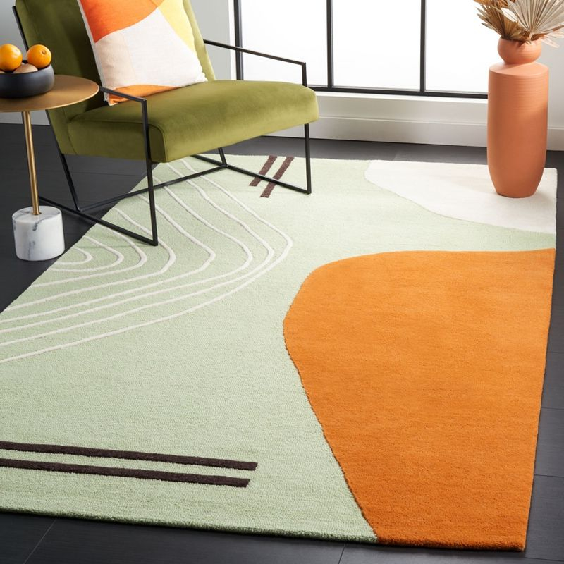 Rodeo Drive RD860 Hand Tufted Area Rug - Green/Rust - 5'x8' - Safavieh.