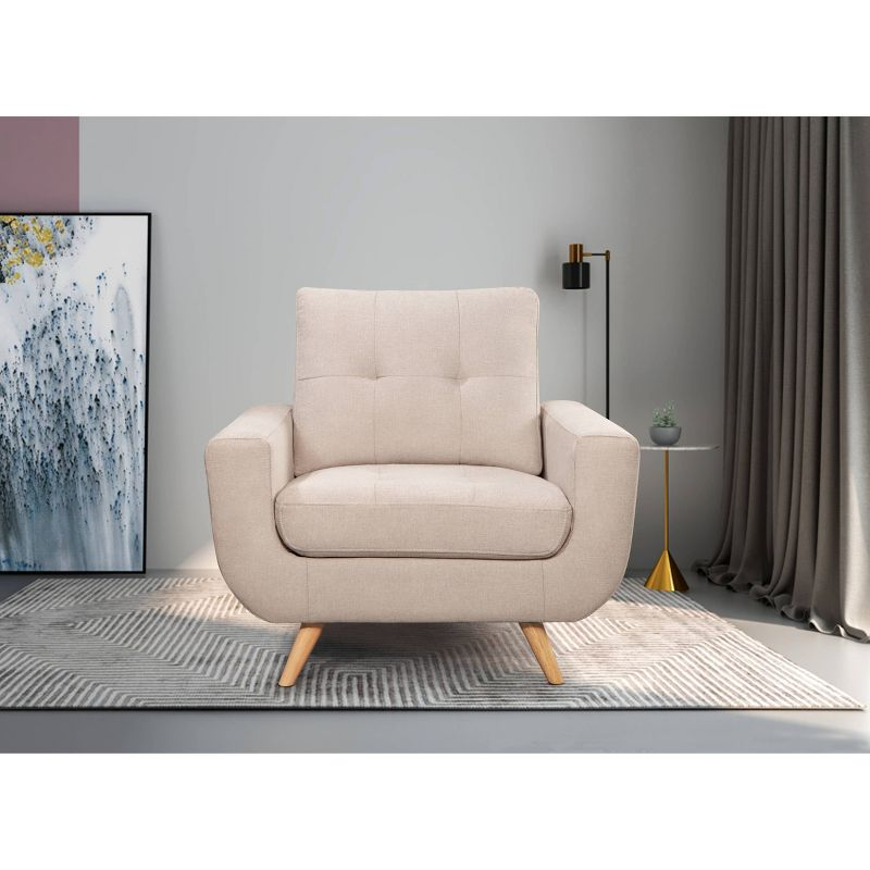 Polly Stain Resistant Fabric Armchair Ivory - Abbyson Living