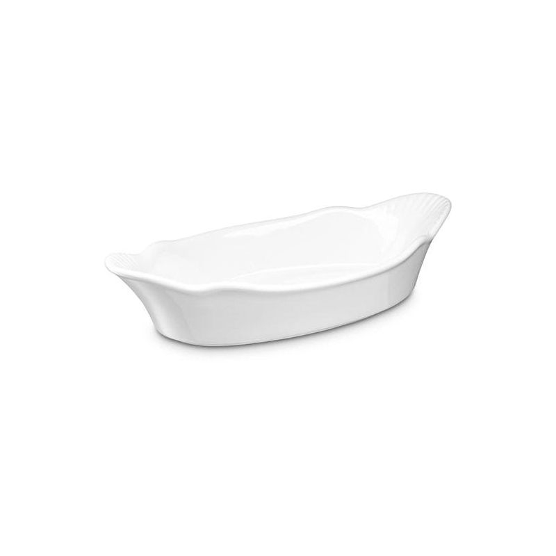 Kook Ceramic Au Gratin Baking Dishes, Set of 6, 18 oz, White 10 in