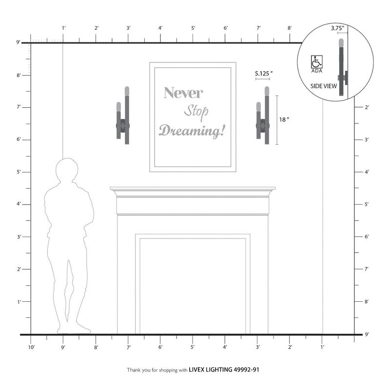 Livex Lighting Helsinki 2 - Light Wall Light in  Brushed Nickel