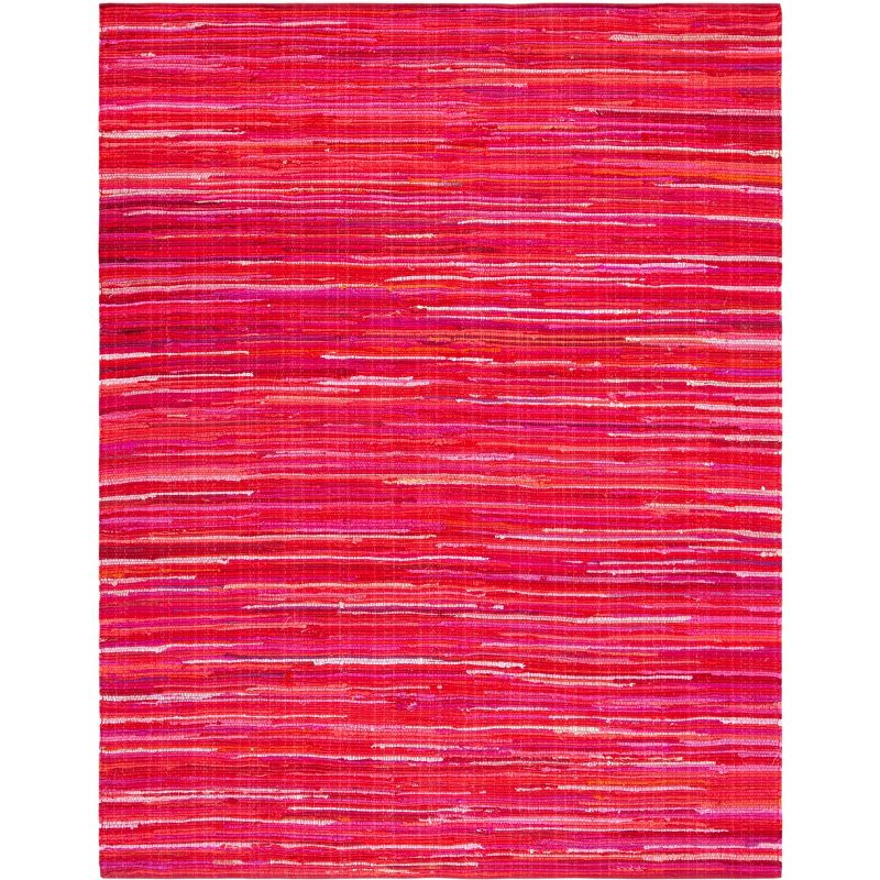 Rag Area Rug RAR130 Hand Woven Area Rug - Red/Multi - 6'x9' - Safavieh.