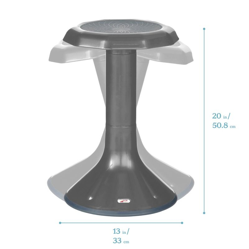 ECR4Kids ACE Active Core Engagement Wobble Stool, 20-Inch Seat Height, Grey, 1