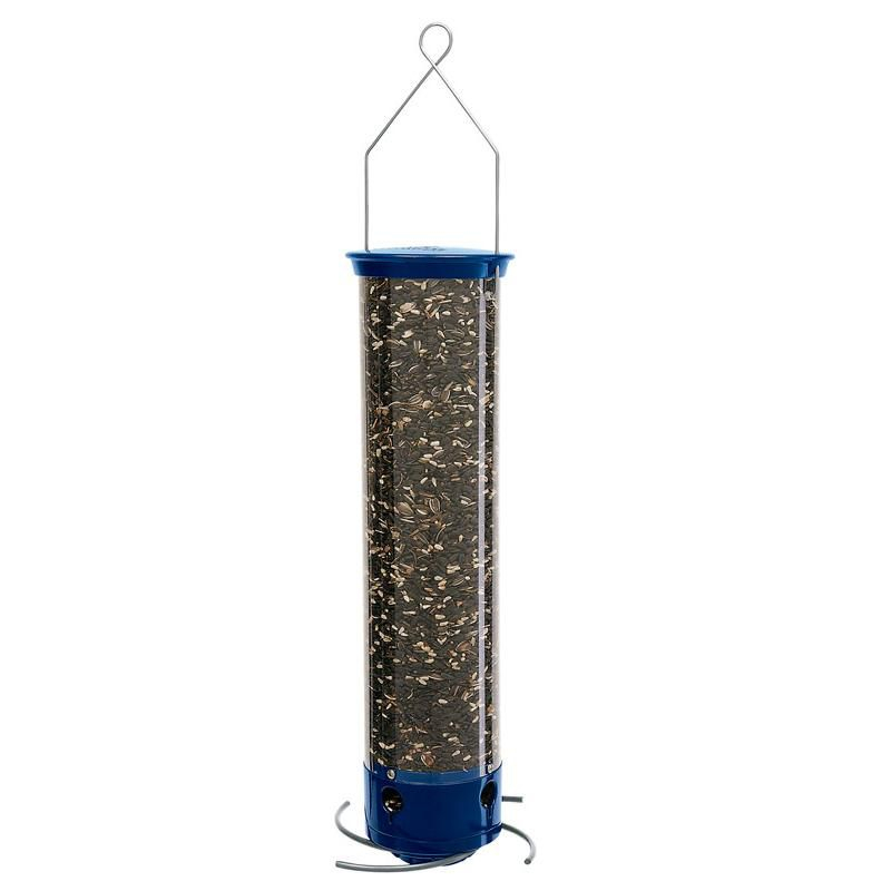 Droll Yankees Whipper Bird Feeder, Wild Bird, 5 lb Polycarbonate Tube 4 ports, 8.75"L x 8.75"W x 28"H