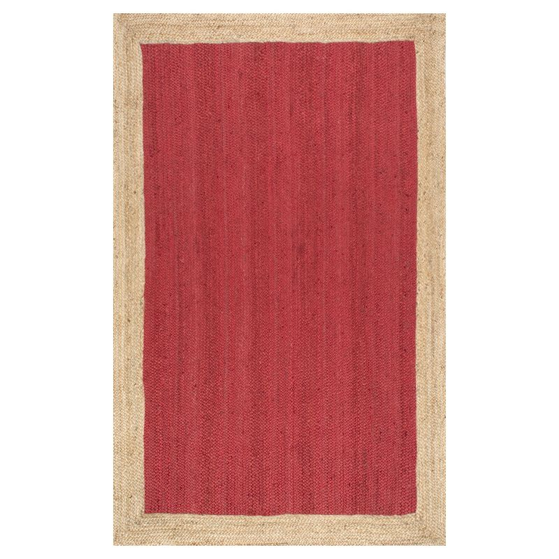 3'x5' Hand Woven Eleonora Area Rug Red- nuLOOM: Modern Jute Rectangle, Low Pile, Indoor, Vacuum Clean