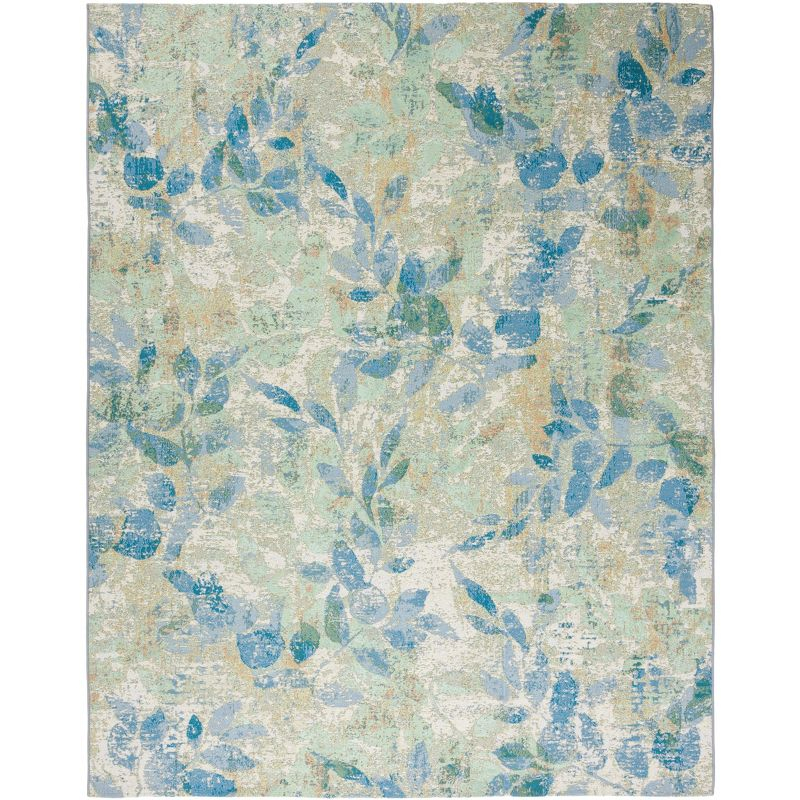 Barbados BAR594 Power Loomed Indoor and Outdoor Area Rug - Blue/Ivory - 8'x10'5" - Safavieh.