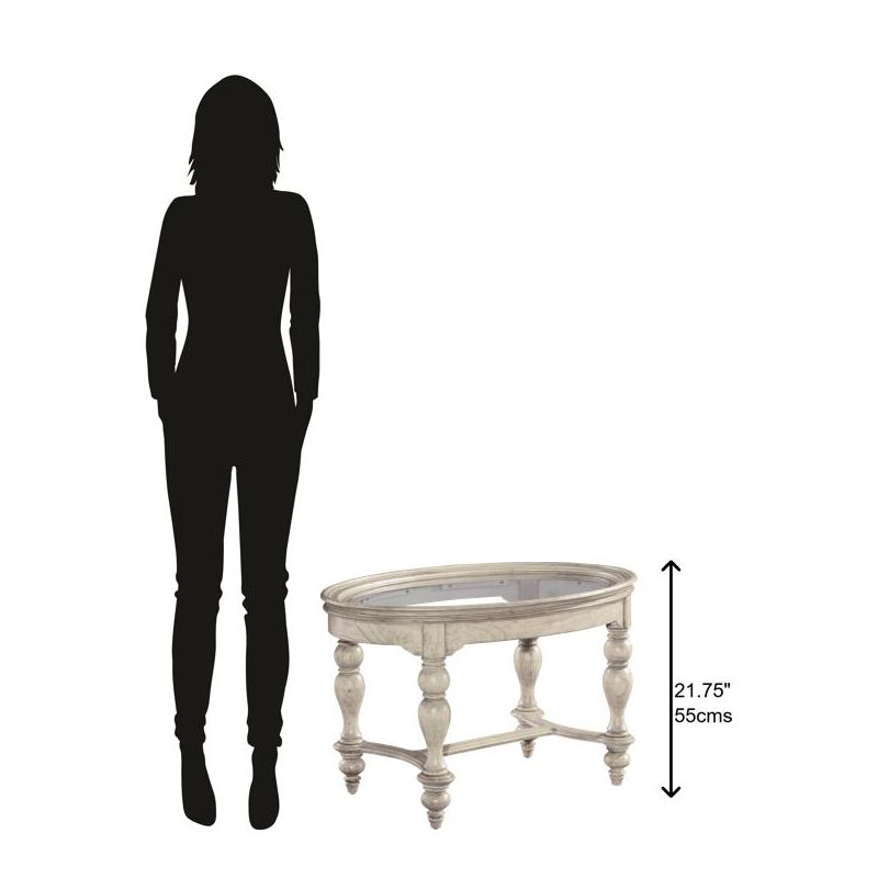 Hekman 12200LN Oval Glass Top Coffee Table 1-2200Ln Linen