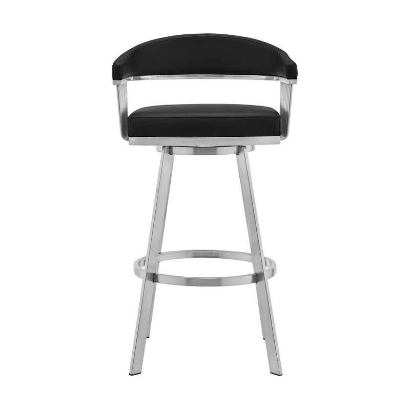 26" Bronson Counter Height Barstool - Armen Living: Swivel, Footrest