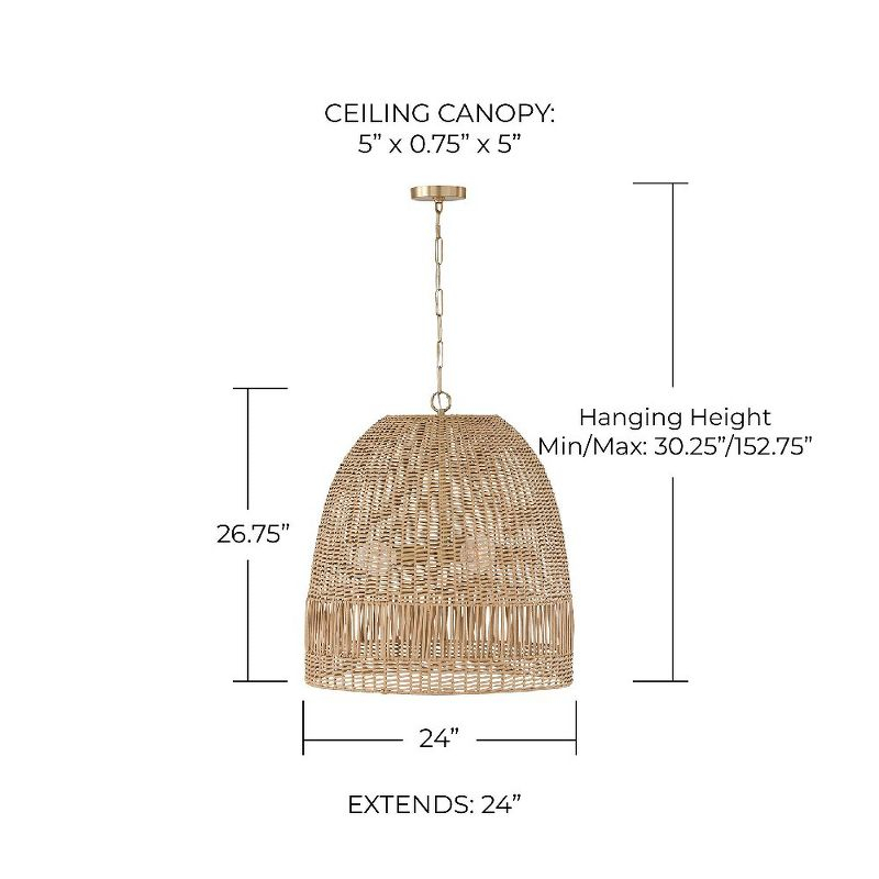 Capital Lighting Naomi 3 - Light Pendant in  Matte Brass
