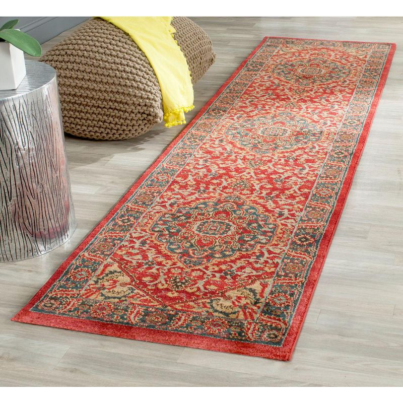 Mahal MAH621 Power Loomed Indoor Runner Rug - Navy/Red - 2'2"x8' - Safavieh.
