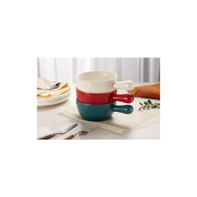 French Onion Soup Crocks, 24 oz, Set of 4, Crimson Ombre