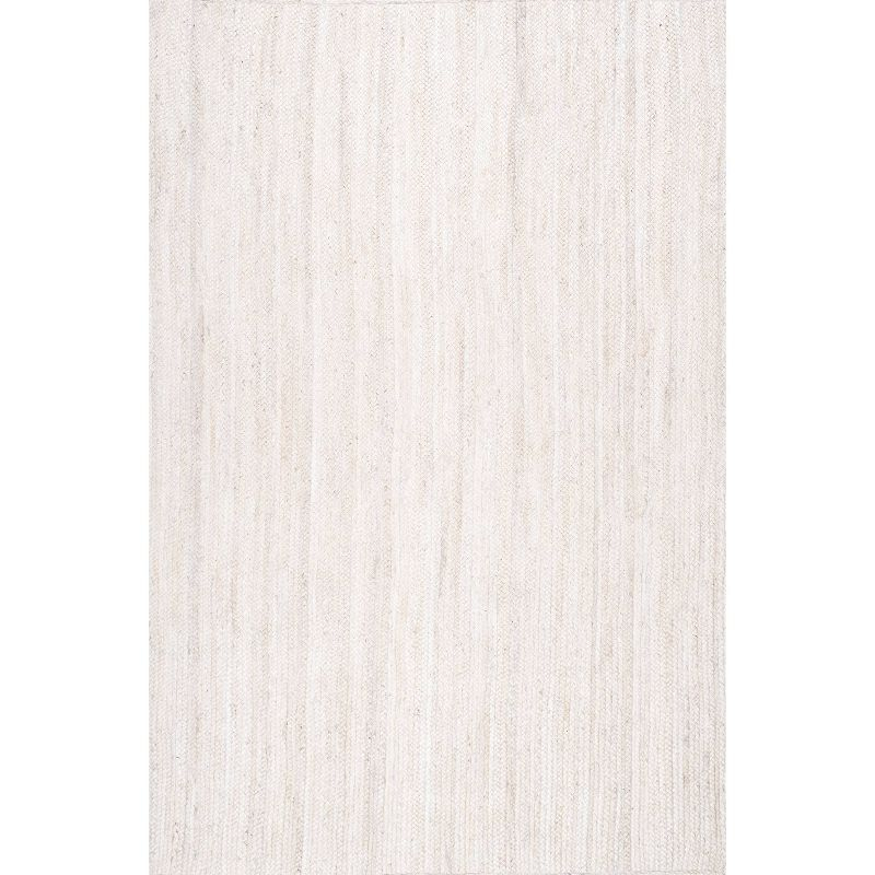 3'x5' Hand Woven Rigo Jute Area Rug Off White - nuLOOM: Farmhouse Style, Low Pile, Rectangle, Indoor Use