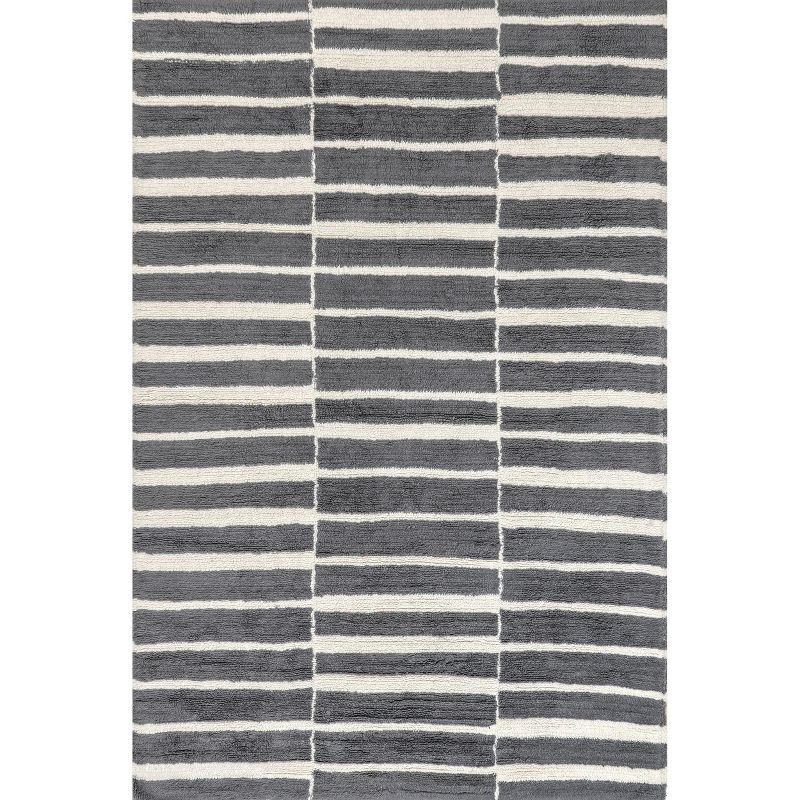 Nuloom Vlad Machine Washable Wool Area Rug, 5' x 8', Grey