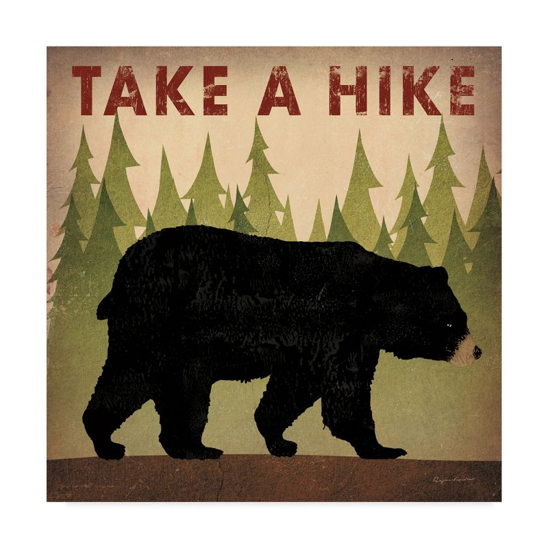 Trademark Fine Art -Ryan Fowler 'Take A Hike Black Bear' Canvas Art - 18''x18''