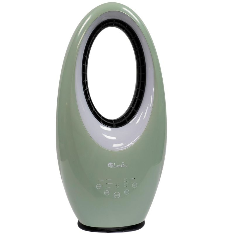 LivePure Bladeless Auto-Duster, Oscillating Fan w/Filter, Air Circulator, Sage