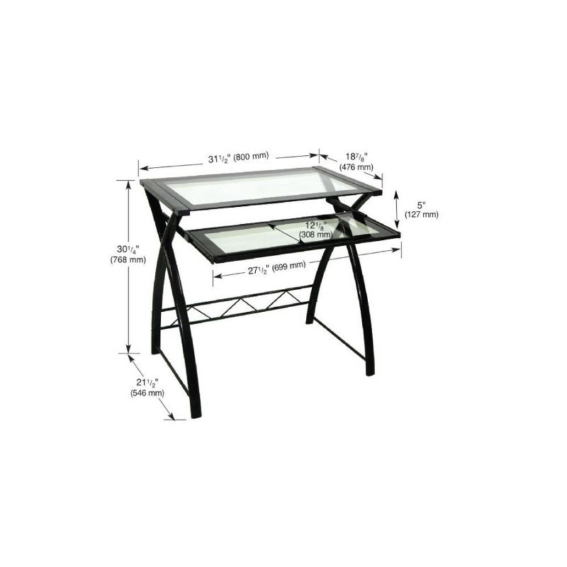 Bello Computer Desk - Sleek High Gloss Black Finish - CD8855